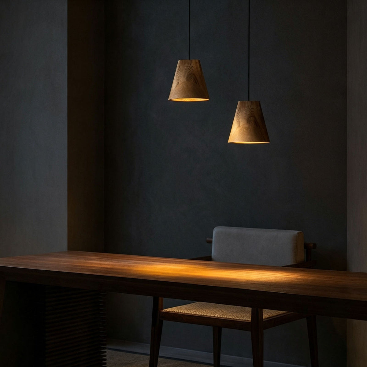 WOMO Wooden Taper Single Pendant Light-WM3256 — product view 4
