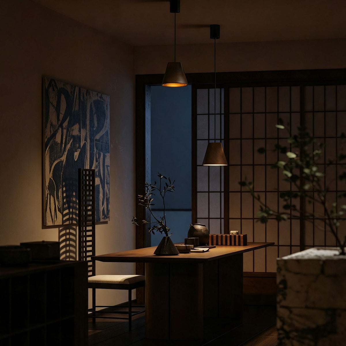 WOMO Wooden Taper Single Pendant Light-WM3256 — product view 5