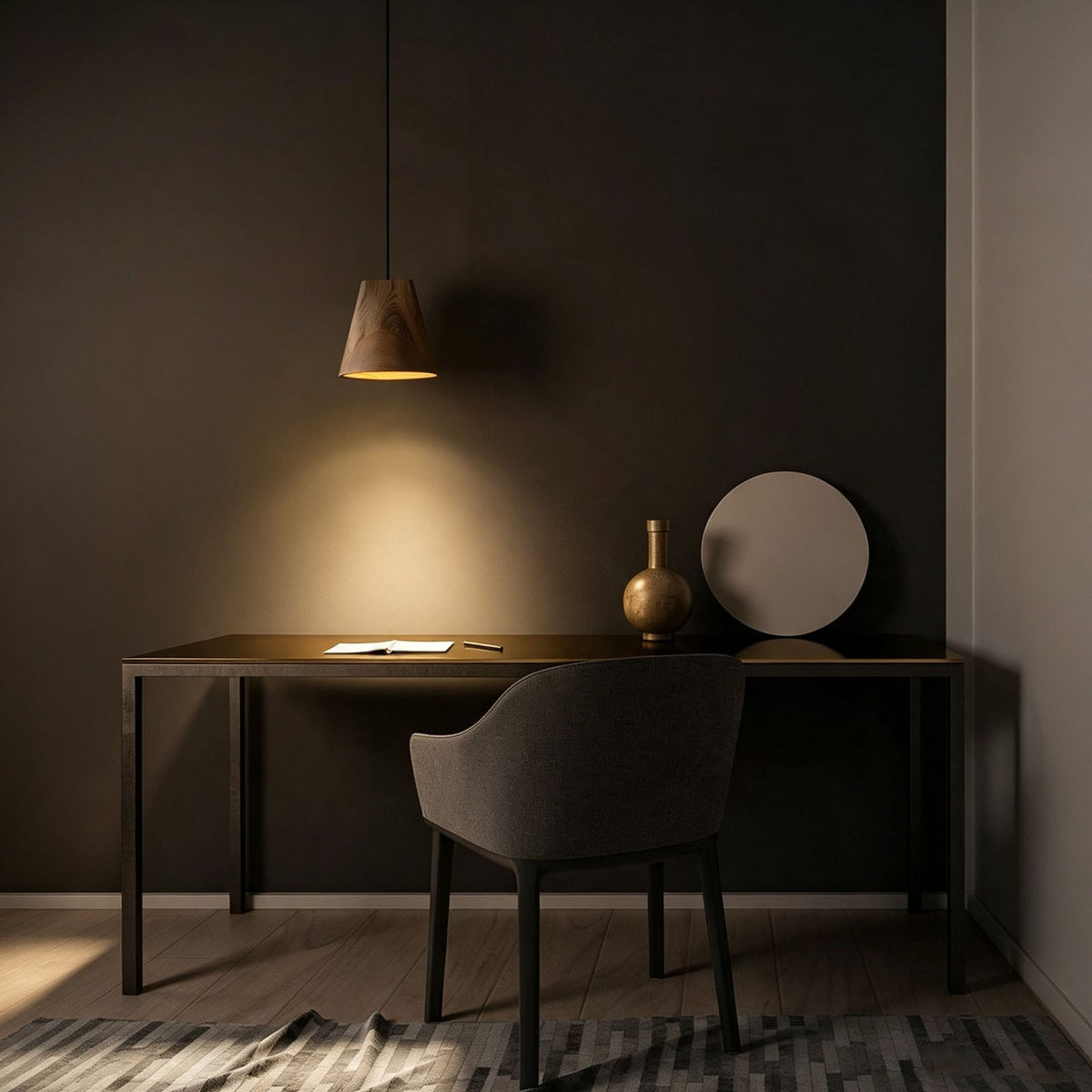 WOMO Wooden Taper Single Pendant Light-WM3256 — product view 3