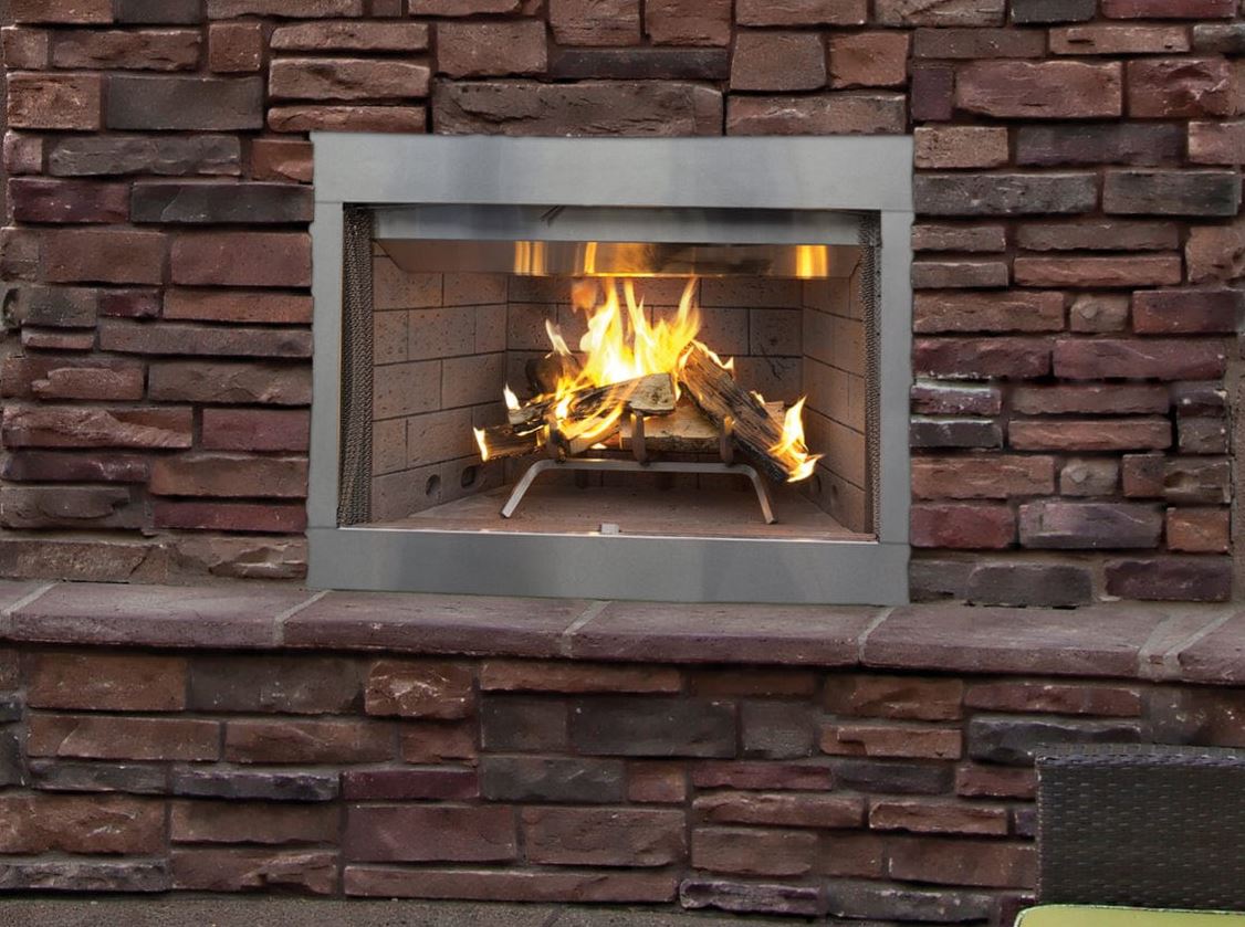 Superior -  WRE 3036 36&quot; Outdoor Fireplace - White Stacked Refractory Panels - WRE3036WS