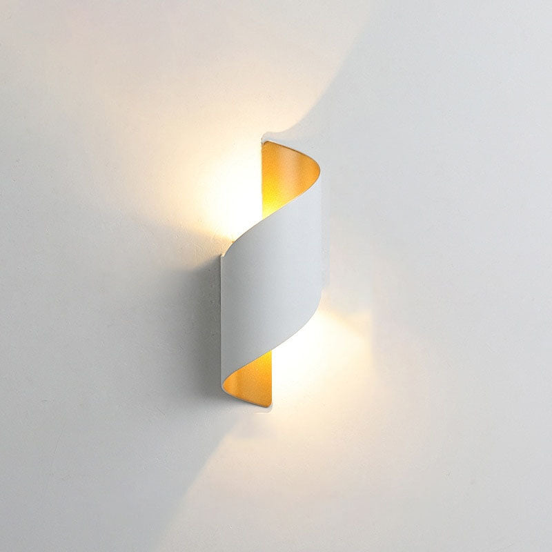 Modern Curl Twisted LED Wall Light Dimmable Bedroom Living Room — White Black Small Medium Large — product view 7