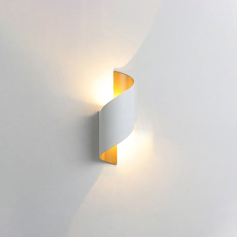 Modern Curl Twisted LED Wall Light Dimmable Bedroom Living Room — White Black Small Medium Large — product view 3