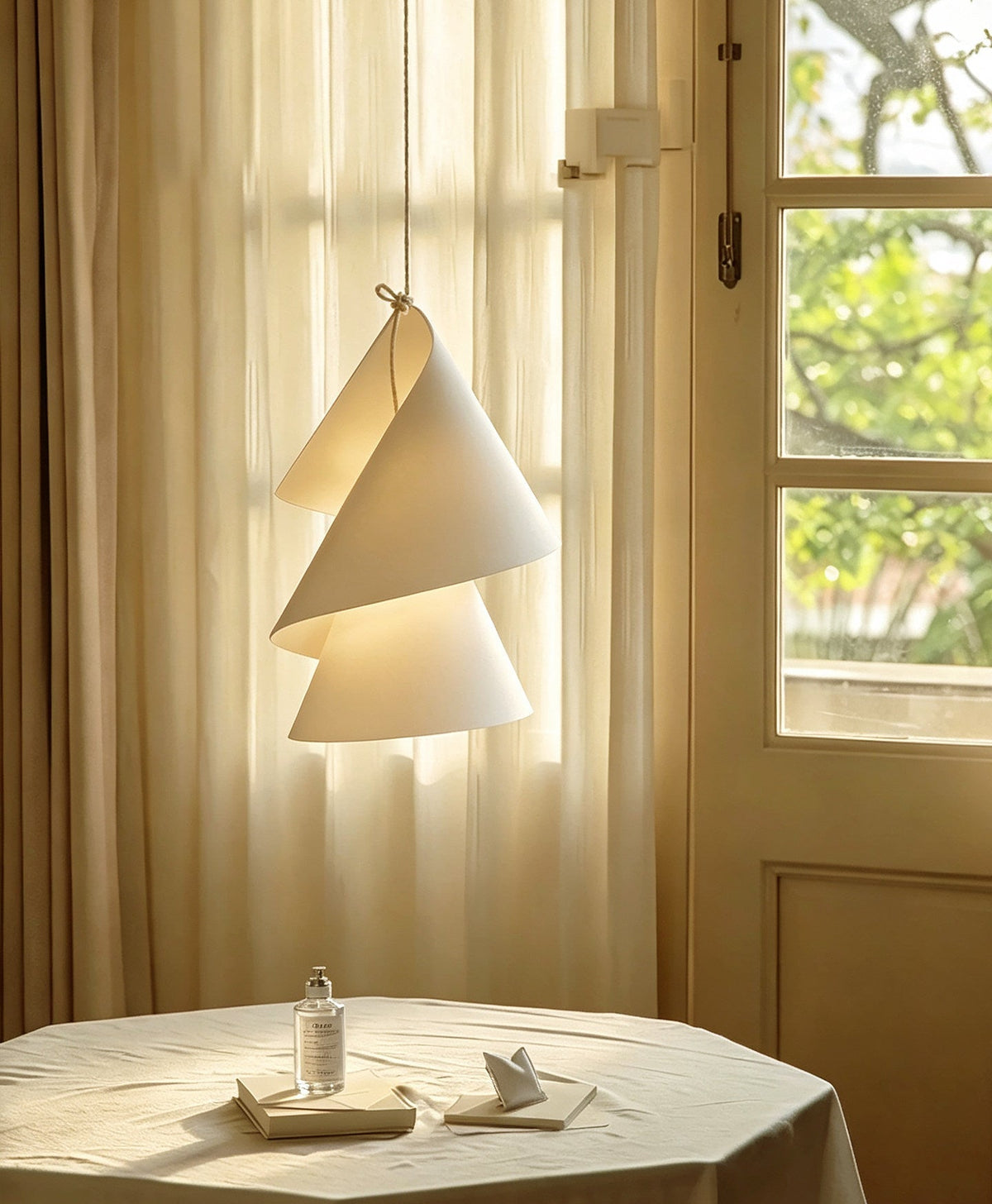Whorl Paper Cone Pendant Lamp — product view 2