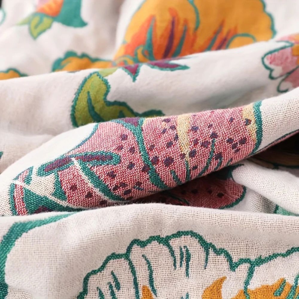 LoungeYard | Wildflower Botanical Reverie Cotton Blanket — product view 2