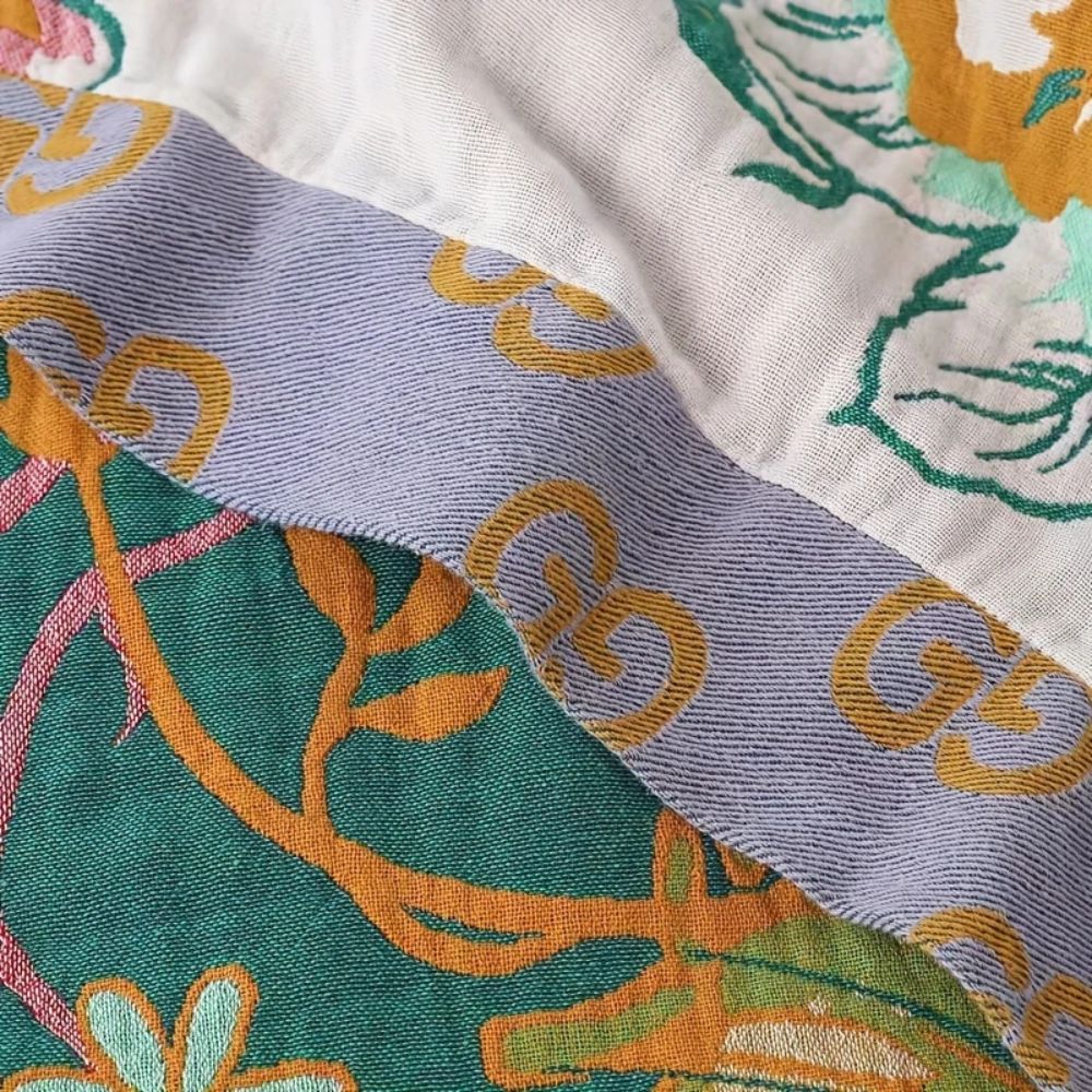 LoungeYard | Wildflower Botanical Reverie Cotton Blanket — product view 3