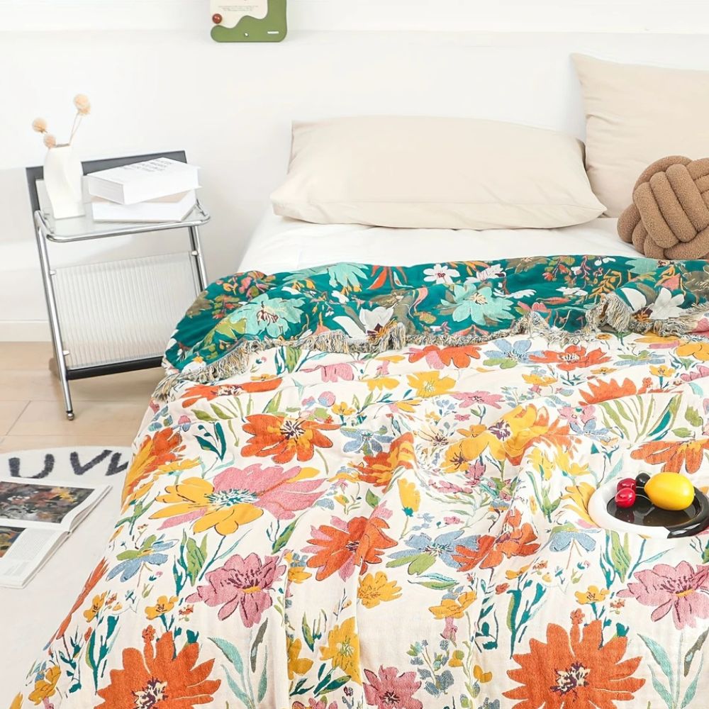 LoungeYard | Wildflower Garden Cotton Blanket — product view 4