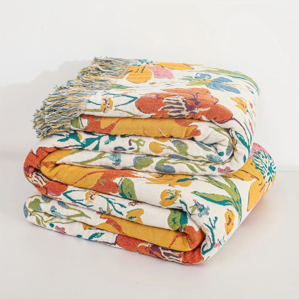 LoungeYard | Wildflower Garden Cotton Blanket — product view 1
