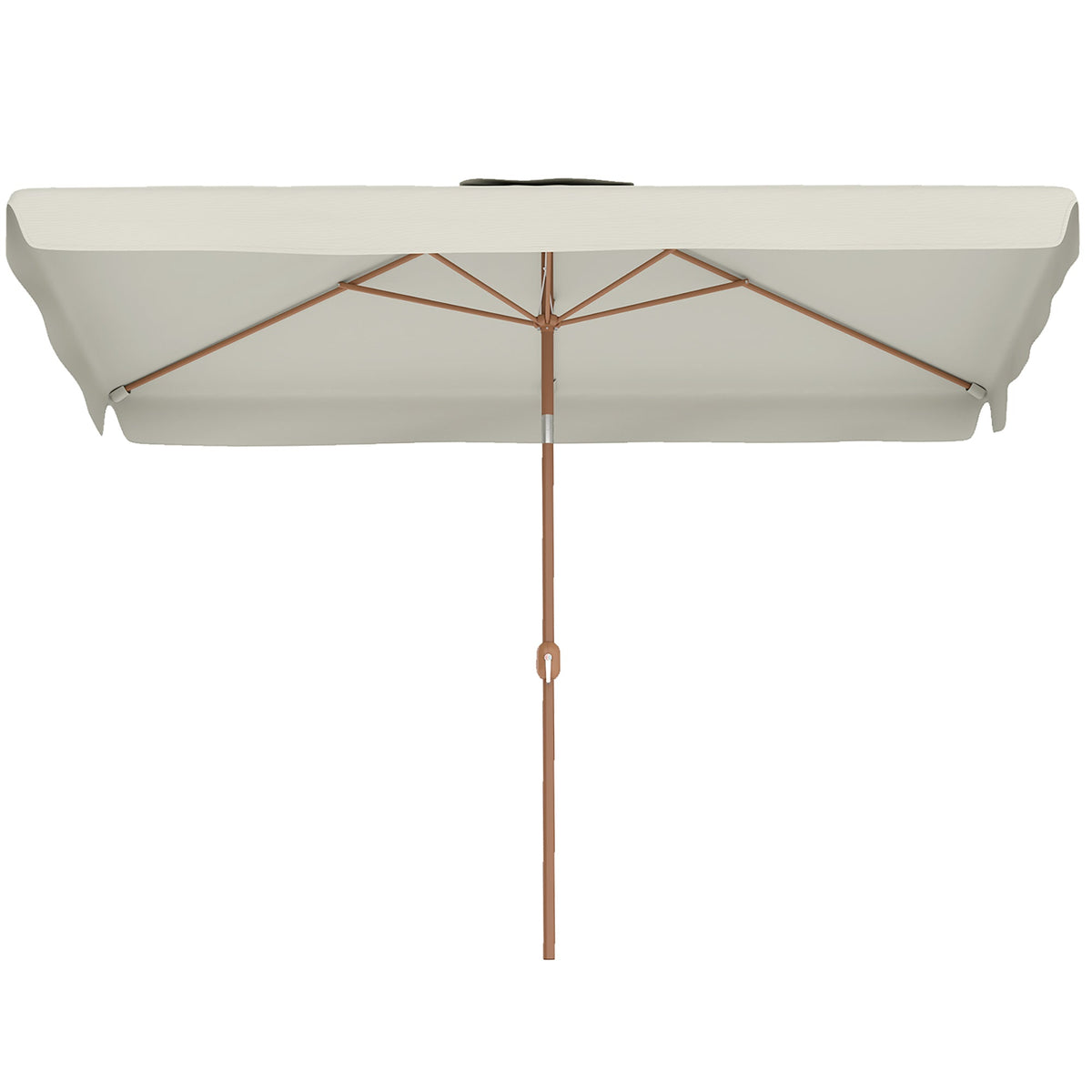118.1" x 78.7" Patio Umbrella with Crank Handle and Adjustable Angle, White — product view 2
