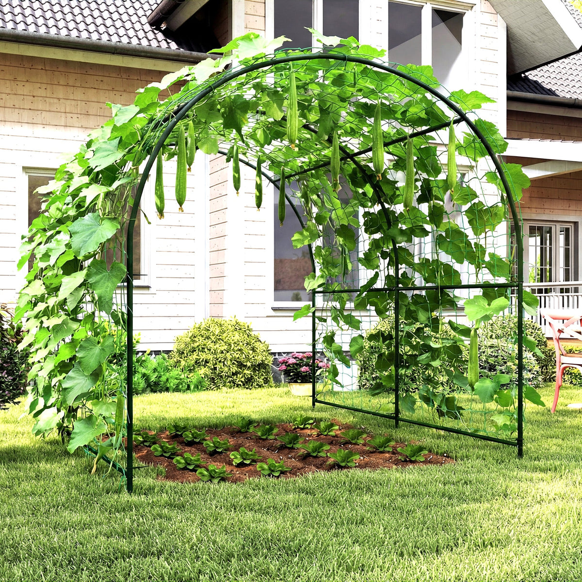 7.1FT Garden Arch Trellis with Climbing Net for Outdoor Plants — product view 3