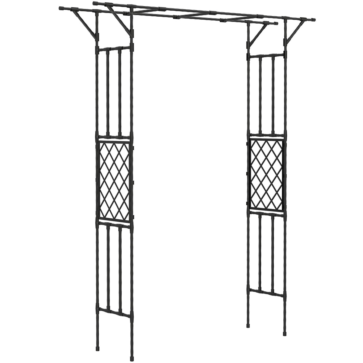 7.1ft Garden Arch for Climbing Plants and Wedding Decor, Black — product view 2