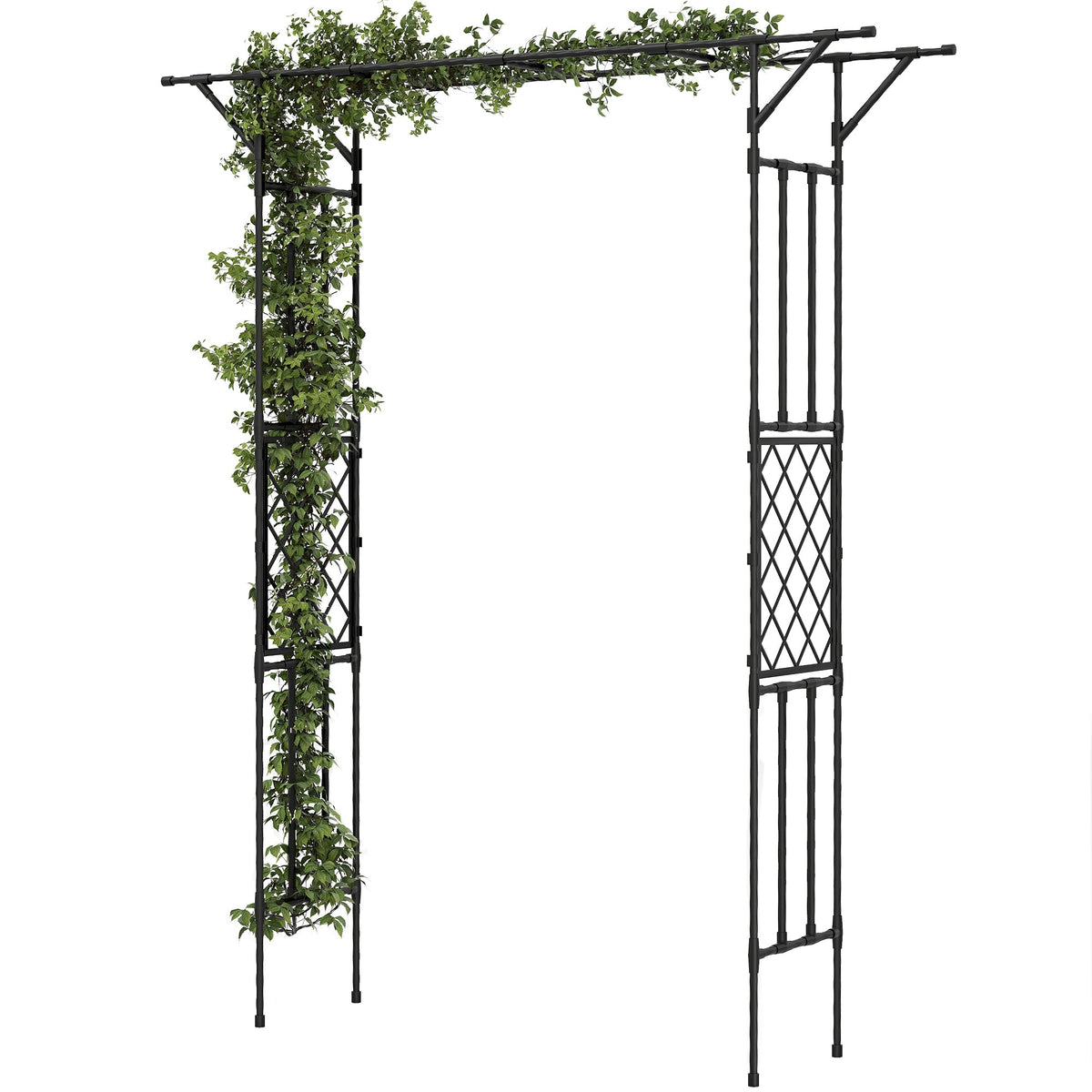 PE-Coated Steel Garden Arch for Climbing Plants, 180 x 40 x 215 cm, Black — product view 1