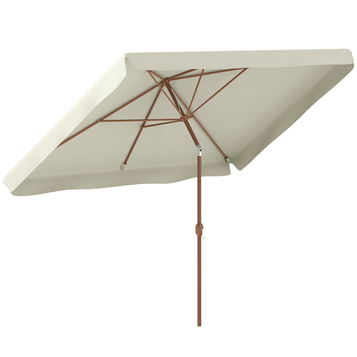 118.1" x 78.7" Patio Umbrella with Crank Handle and Adjustable Angle, Beige — product view 1