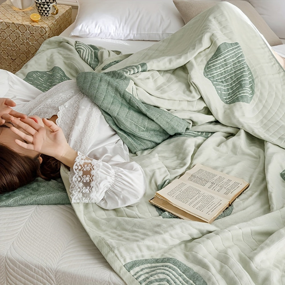 LoungeYard | Zen Round Pattern Lightweight Cotton Blanket — product view 4