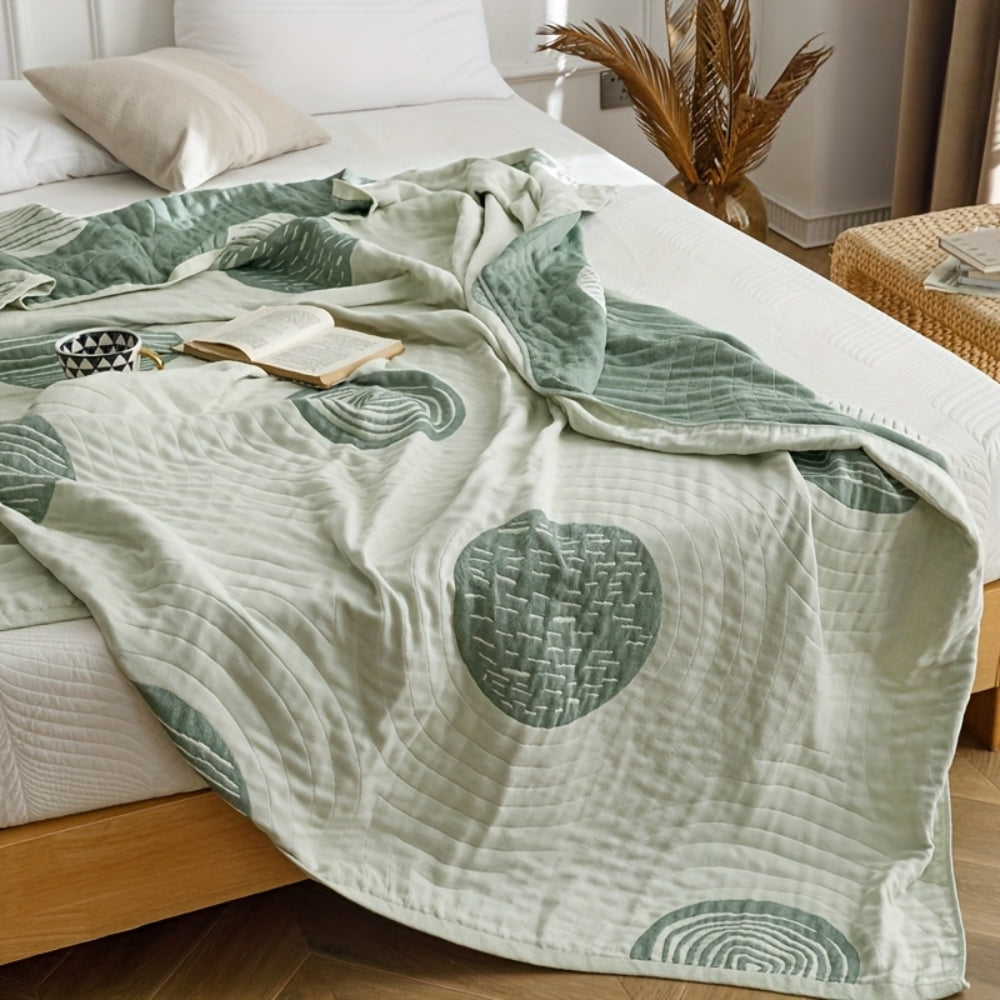 LoungeYard | Zen Round Pattern Lightweight Cotton Blanket — product view 7