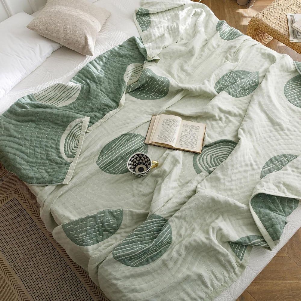 LoungeYard | Zen Round Pattern Lightweight Cotton Blanket — product view 6