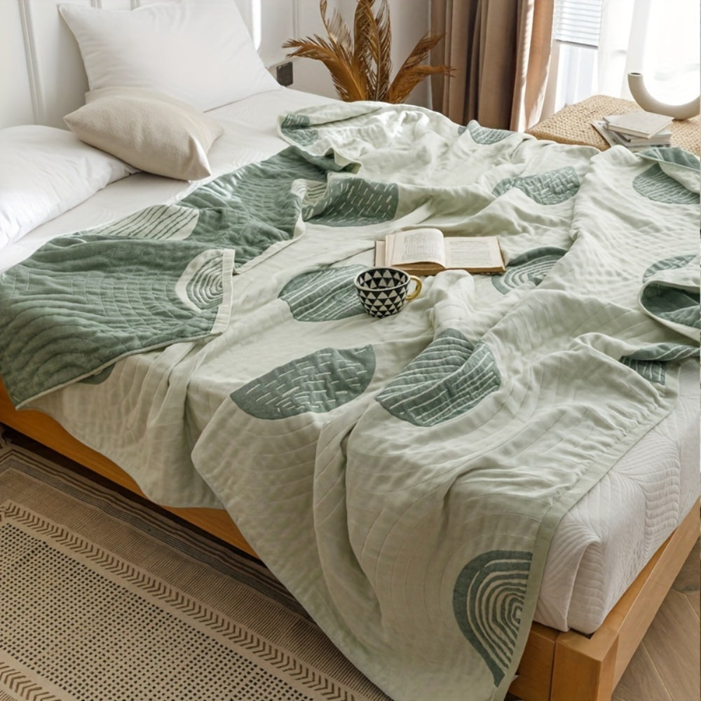 LoungeYard | Zen Round Pattern Lightweight Cotton Blanket — product view 5