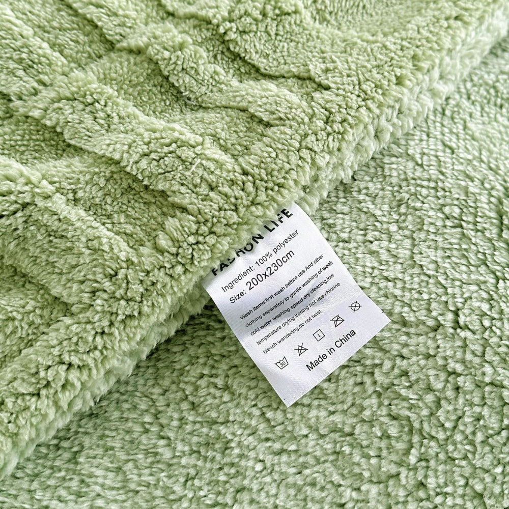 LoungeYard | Plaid Embossed Grid Pattern Winter Blanket — product view 1
