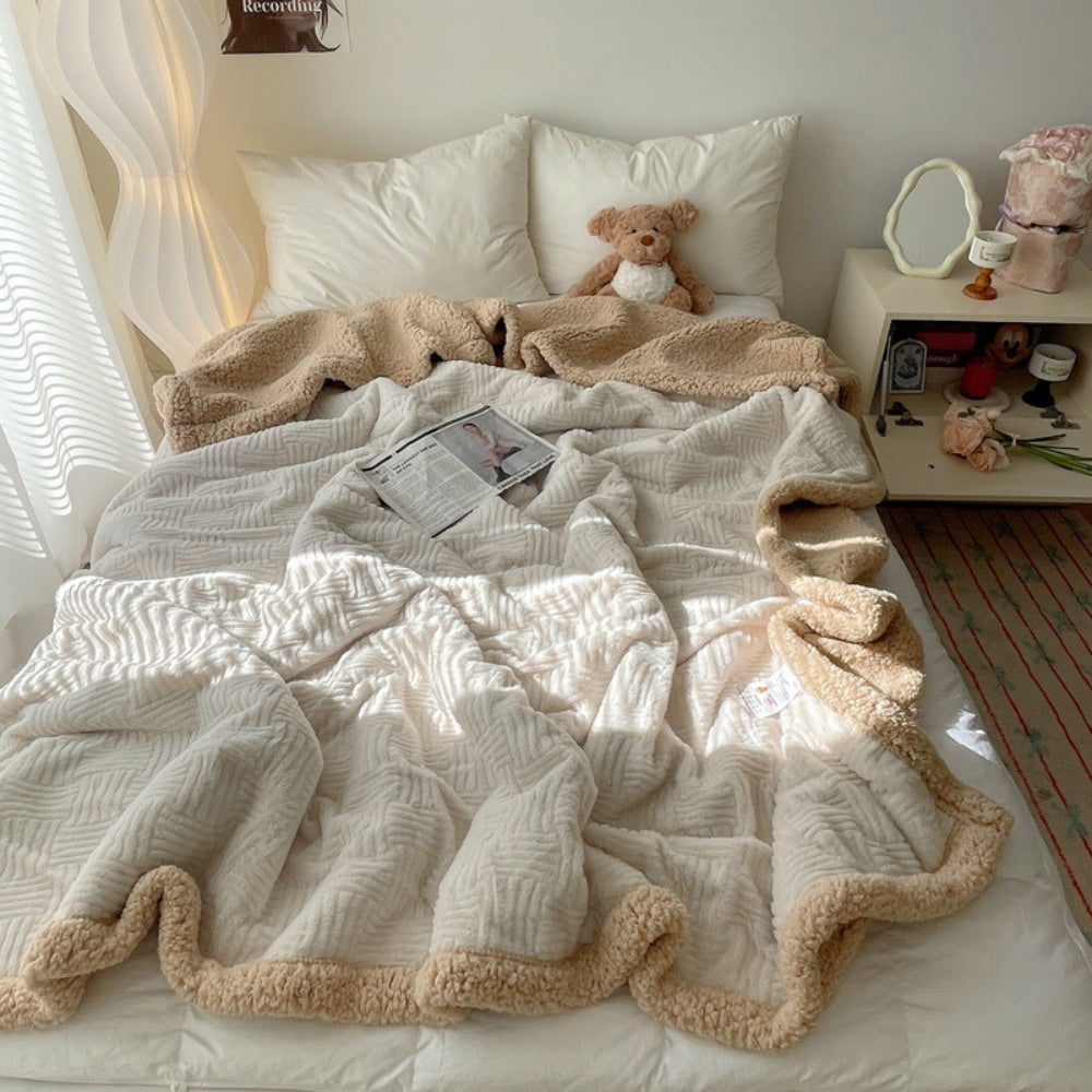 LoungeYard | Seraphina Soft Jacquard Rabbit Plush Blanket — product view 3