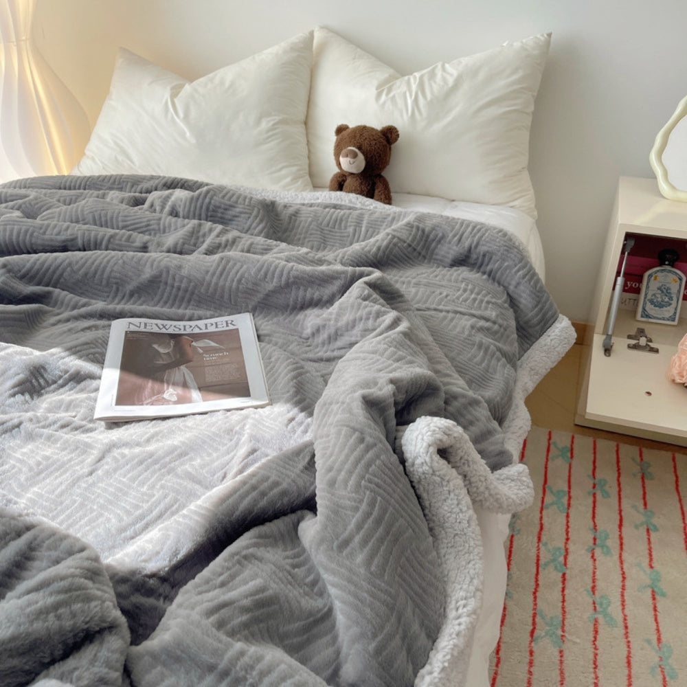 LoungeYard | Seraphina Soft Jacquard Rabbit Plush Blanket — product view 5