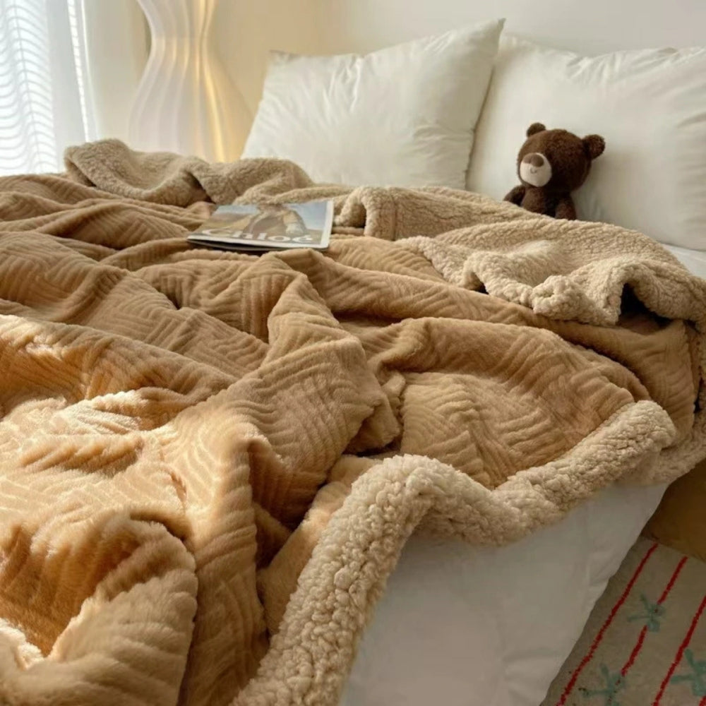 LoungeYard | Seraphina Soft Jacquard Rabbit Plush Blanket — product view 4