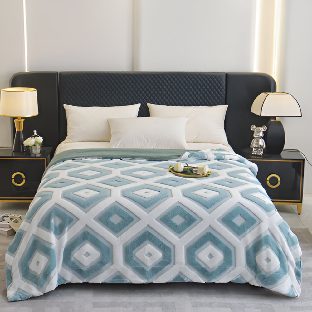 LoungeYard | Zyra Double Layer Geometric Throw Blanket — product view 6
