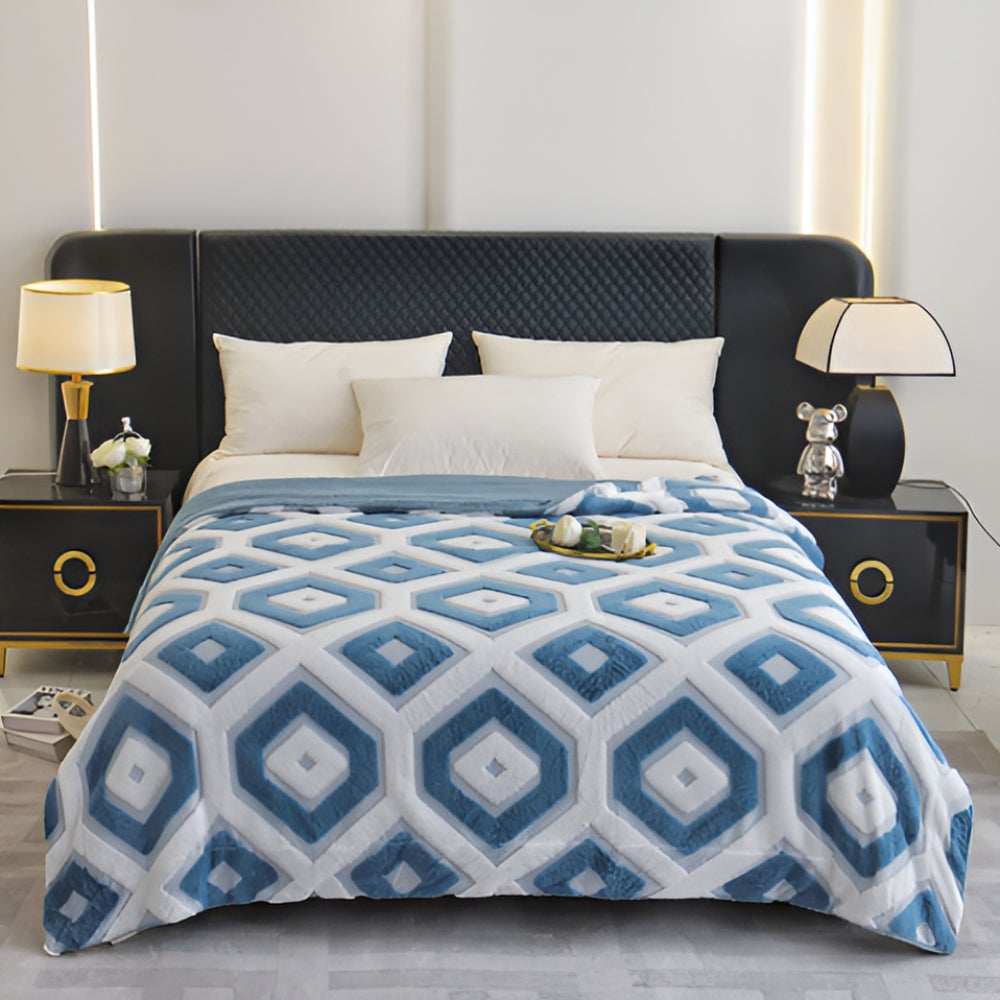 LoungeYard | Zyra Double Layer Geometric Throw Blanket — product view 7
