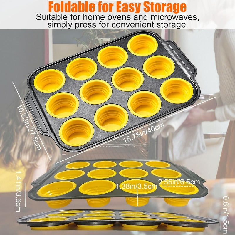 Press-Release Silicone Muffin Pan with Sturdy Metal Frame LoungeYard — product view 3