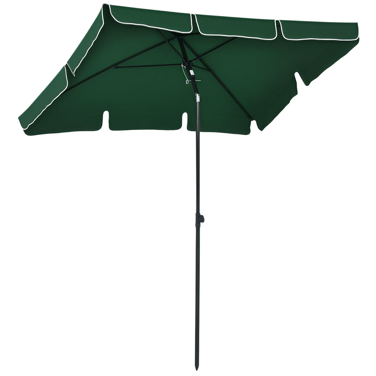 6.5 x 4ft Rectangle Patio Umbrella with Aluminum Pole and Tilt, Green — product view 1