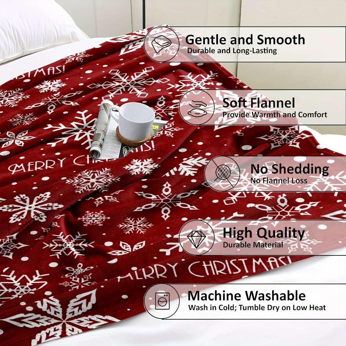 FestiveSnuggle - Luxury Christmas Fleece Blanket for the Holidays LoungeYard — product view 7
