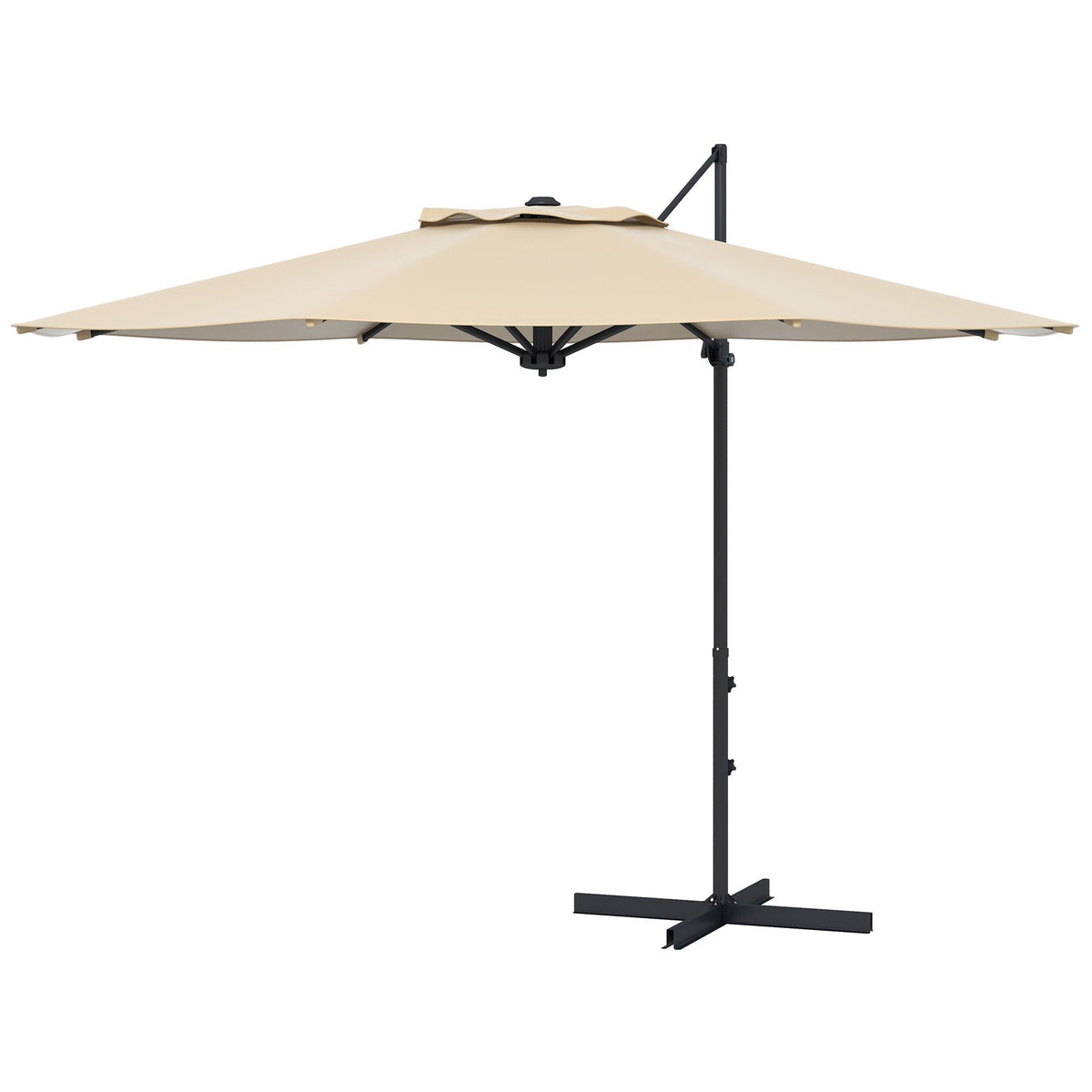 10ft Cantilever Patio Umbrella with 360° Rotation and Tilt, Khaki — product view 2