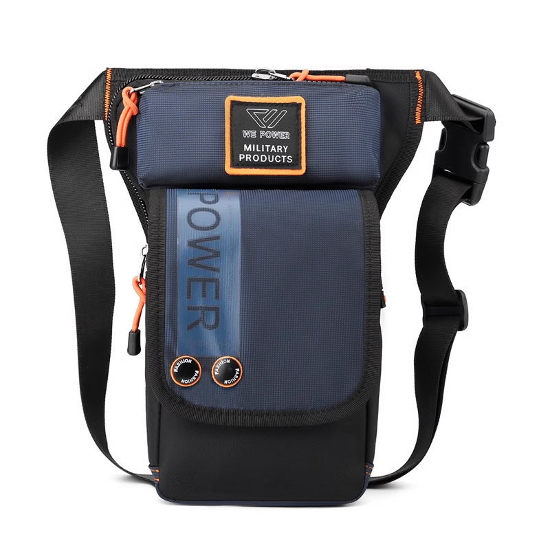 LoungeYard | Personalized Men's Motorcycle Style Waterproof Nylon Leg Chest Bag — product view 6
