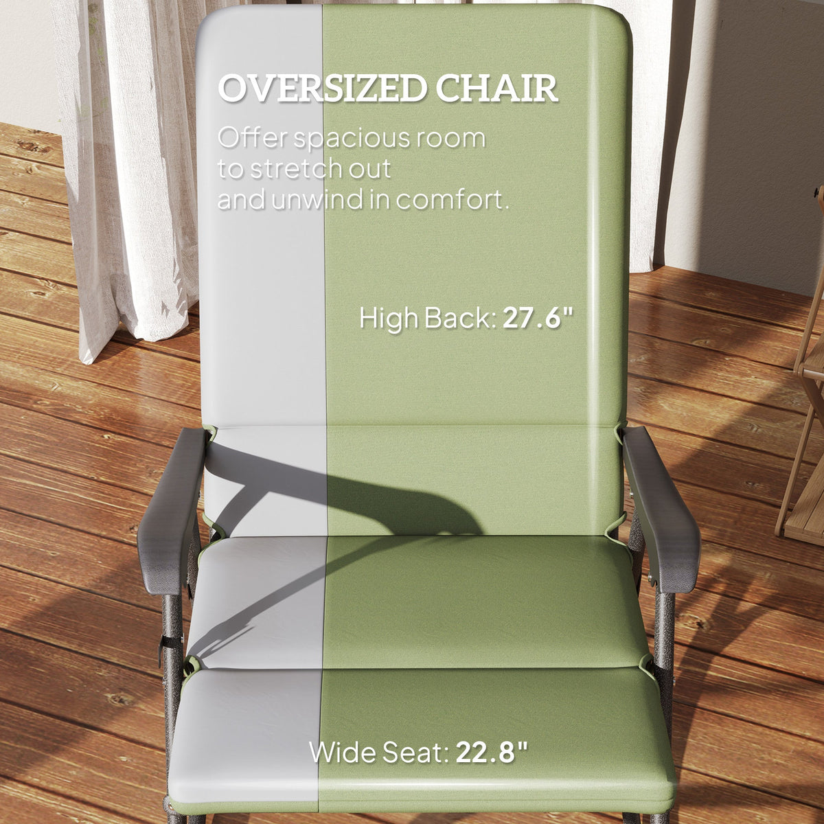 2-Piece Folding Outdoor Rocking Chairs, Dark Green — product view 7