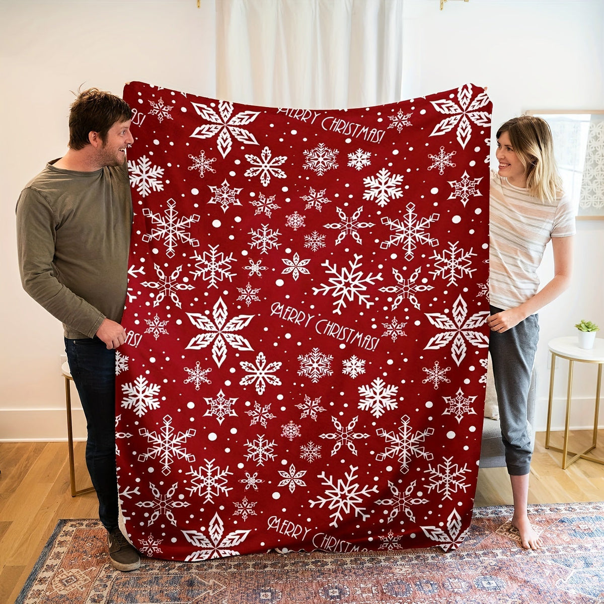 FestiveSnuggle - Luxury Christmas Fleece Blanket for the Holidays LoungeYard — product view 3