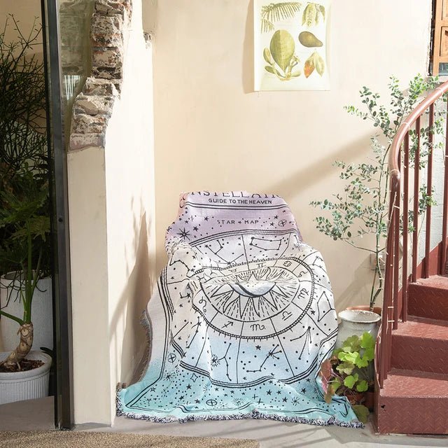 LoungeYard | Abstract Woven Wall Tapestry Throw Blanket — product view 3