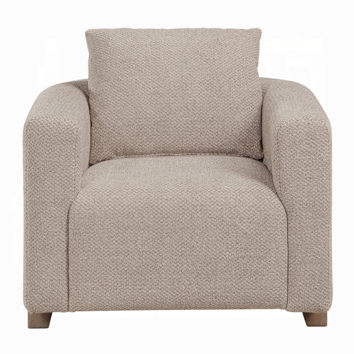 Tryne Latte Linen Fabric Rounded Back Accent Chair – AC03723 — product view 2