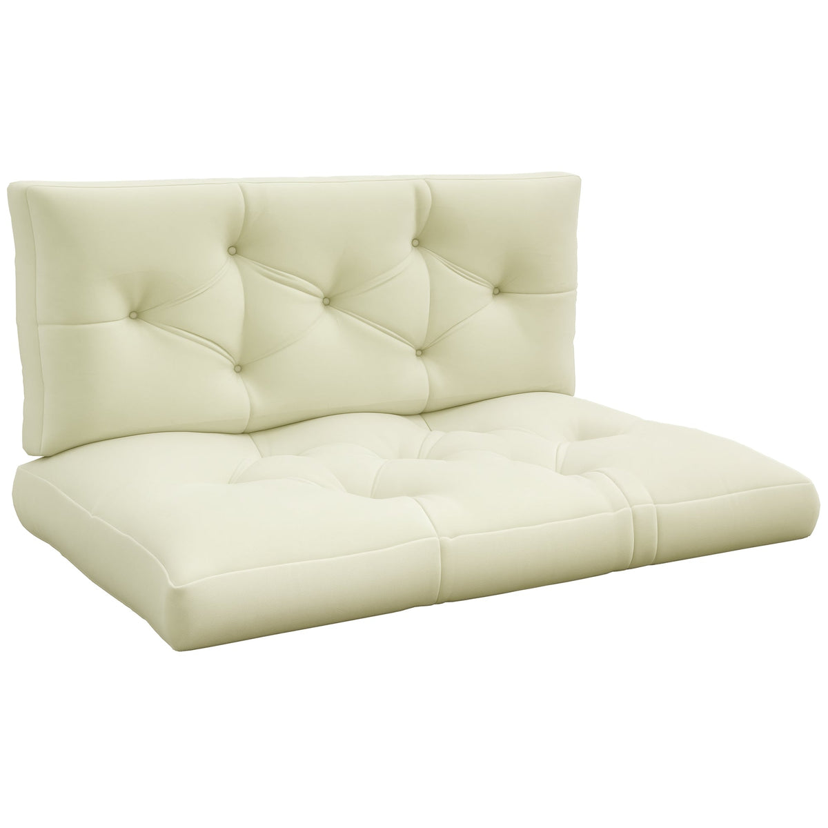 2-Seater 5" Thick Outdoor Seat Cushions with Back for Loveseat, Cream White — product view 1