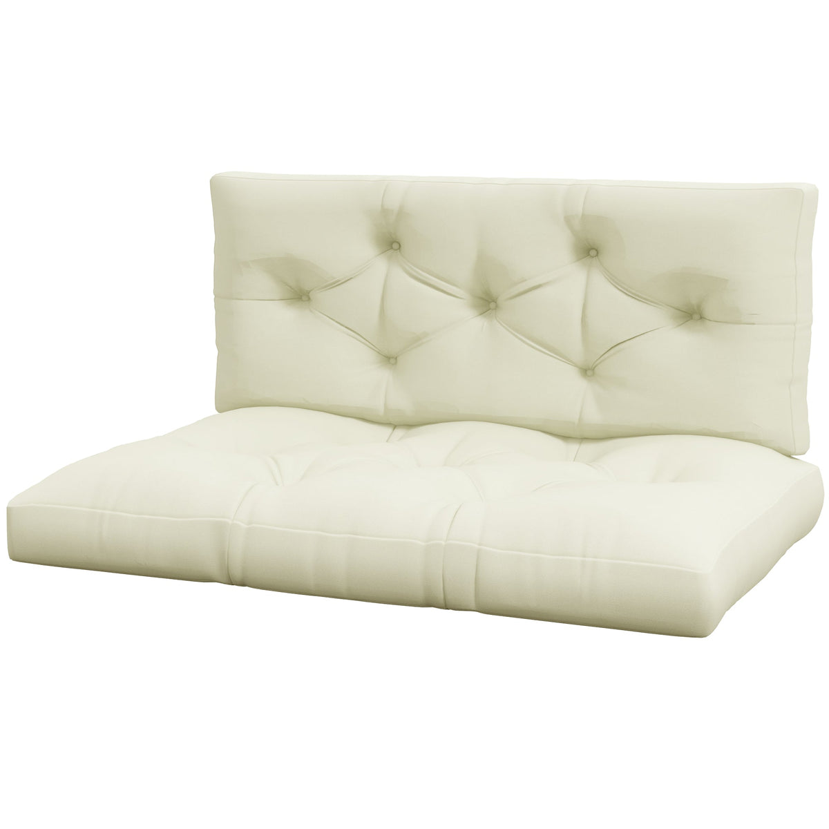 2-Seater 5" Thick Outdoor Seat Cushions with Back for Loveseat, Cream White — product view 2