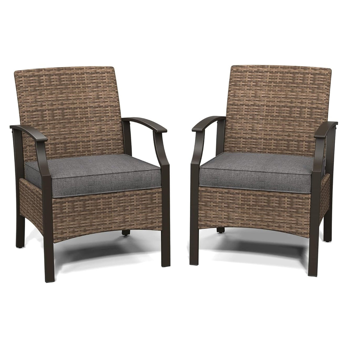 LOUNGE YARD Outdoor Furniture Sets Weather Resistant Wicker Outdoor Patio Chairs with Ottomans and Coffee Tables for Balcony Backyard Garden Poolside — product view 1