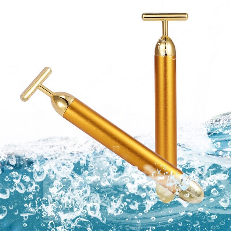 LoungeYard | Energy 24K Gold T Beauty Bar Facial Roller Massager — product view 2