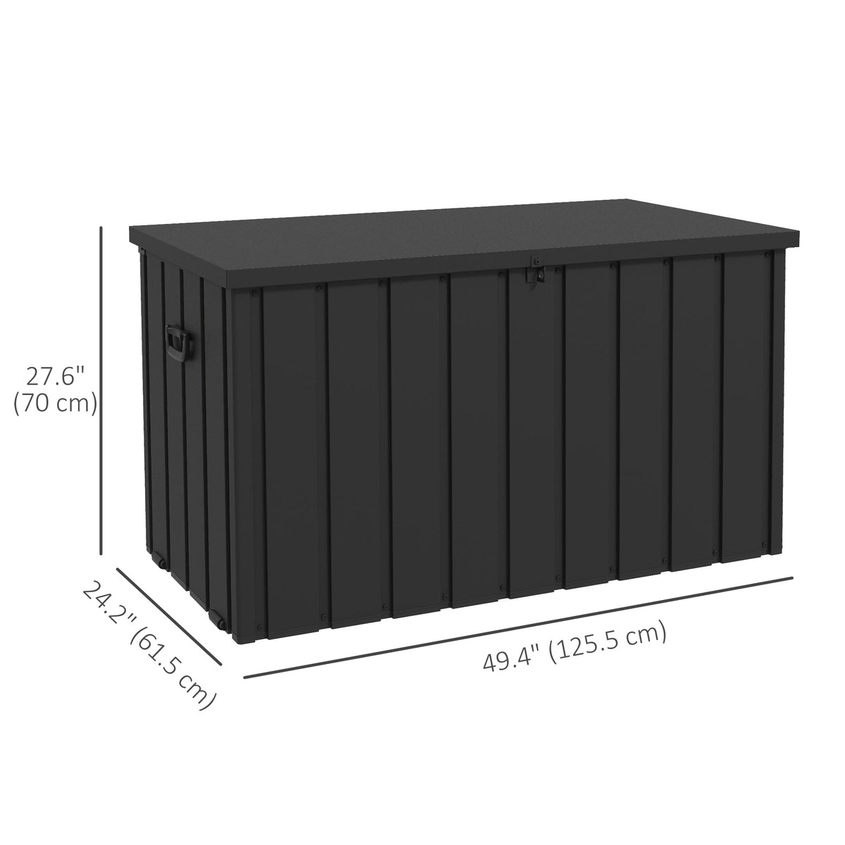 119 Gallon Galvanized Steel Deck Box with Wheels and Handles, Dark Grey — product view 5