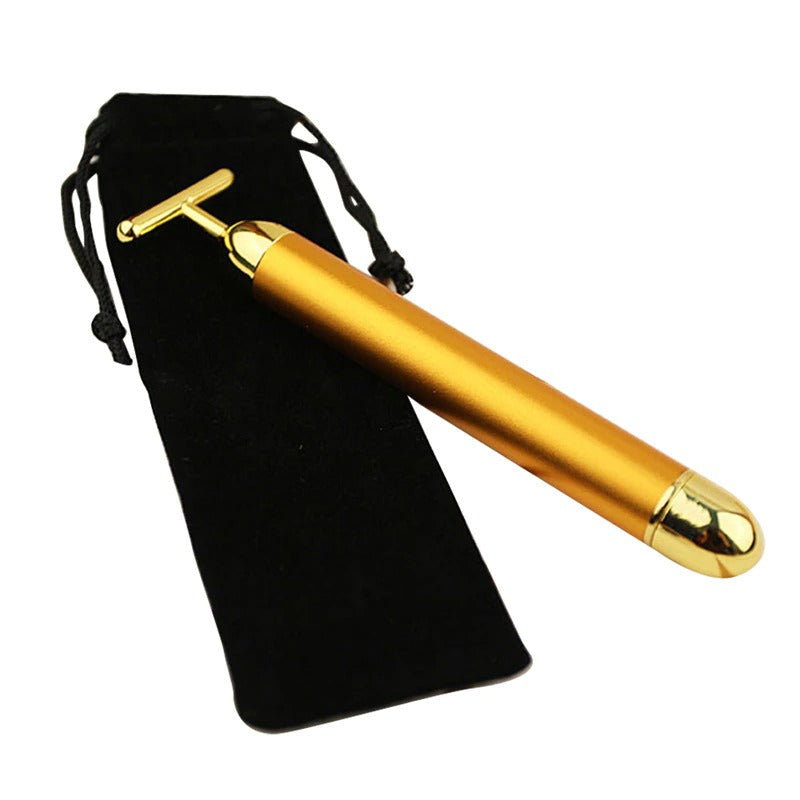 LoungeYard | Energy 24K Gold T Beauty Bar Facial Roller Massager — product view 5