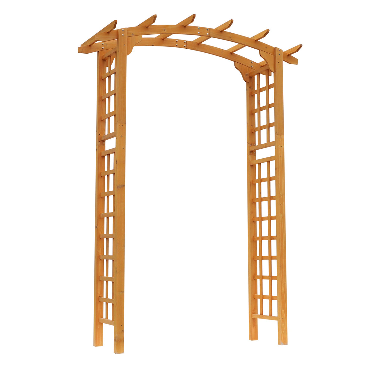 90in Wooden Garden Arbor with Trellis Wall for Climbing Plants, Wedding & Backyard Decor — product view 2
