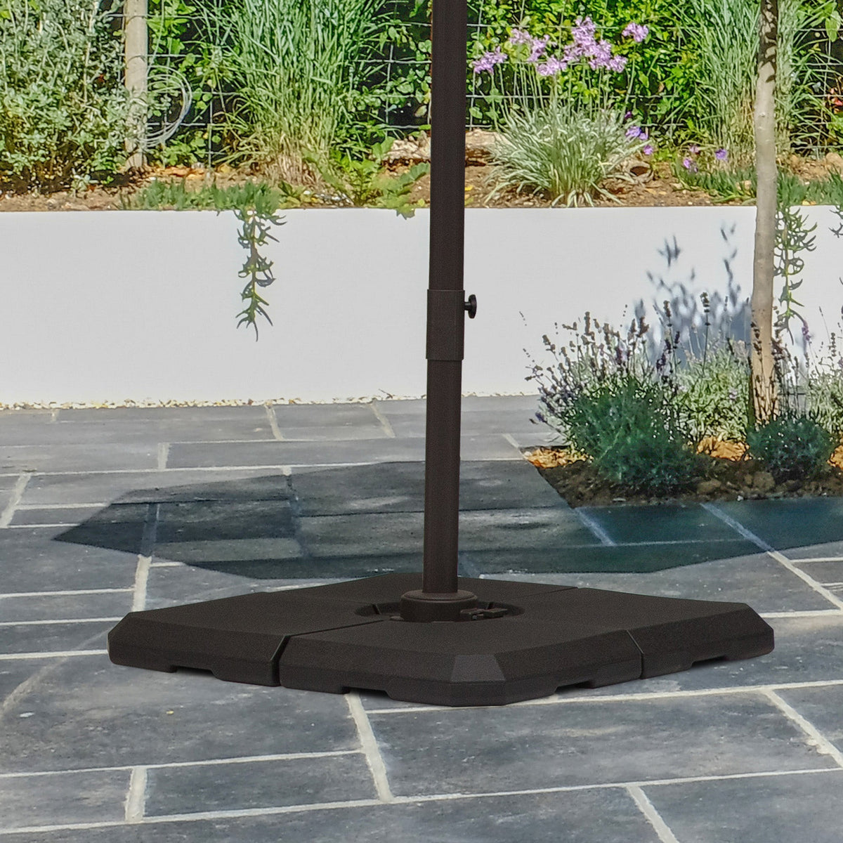 Set of 4 Parasol Base Stand Weights for Cantilever Parasols, Water and Sand Filled, Up to 120kg, Black — product view 4