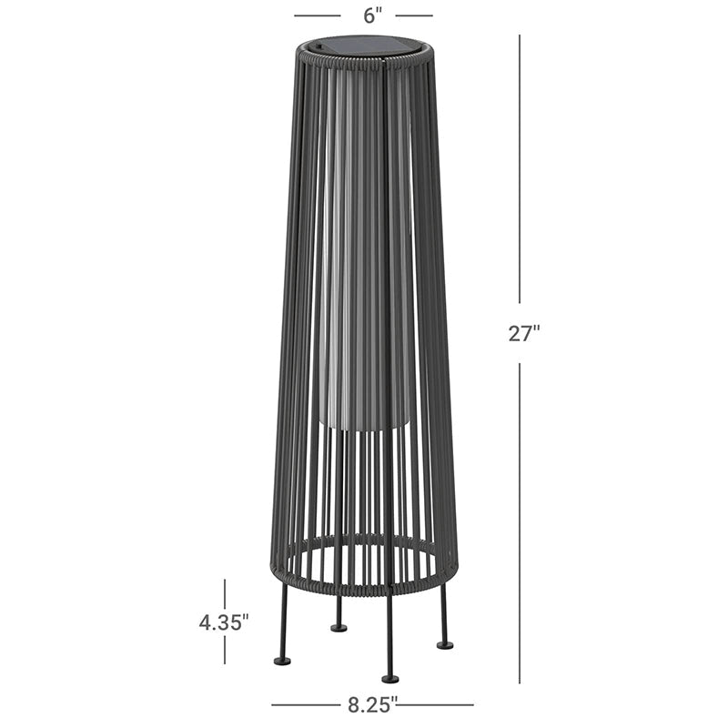 LOUNGE YARD 2PCS GORDES Solar-powered Woven Wicker Floor Lamp — product view 7