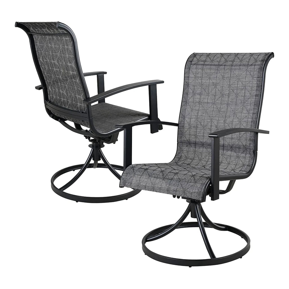 LOUNGE YARD Outdoor Swivel Rocking Patio Dining Chairs Set — product view 2