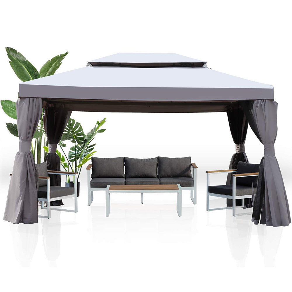 LOUNGE YARD 10 x 13 FT Outdoor Gazebo with Netting and Curtains — product view 2