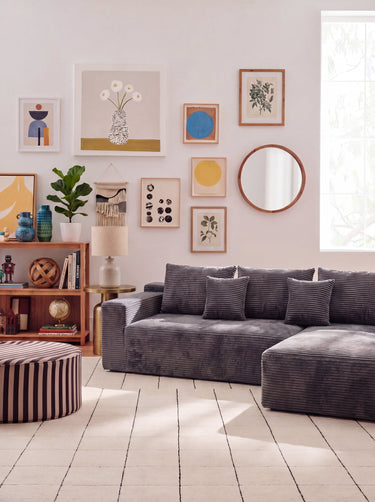 Lune Corduroy L-Shape Sectional Sofa