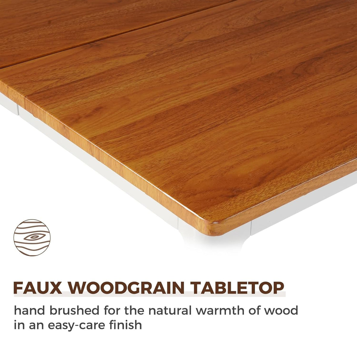 LOUNGE YARD Rectangular Outdoor Dining Table, Waterproof Woodgrain Tabletop — product view 4