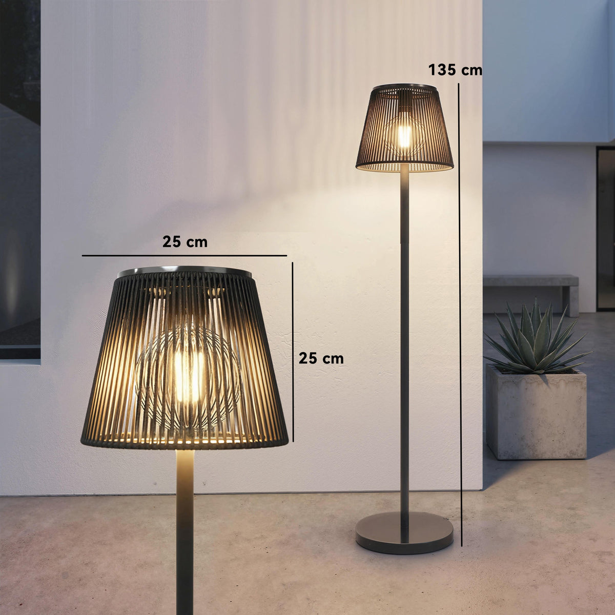 Outdoor Solar Floor Lamp with Light Sensor, Adjustable Height, Black — product view 5