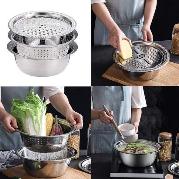 LoungeYard | Multifunctional colander in stainless steel — product view 7